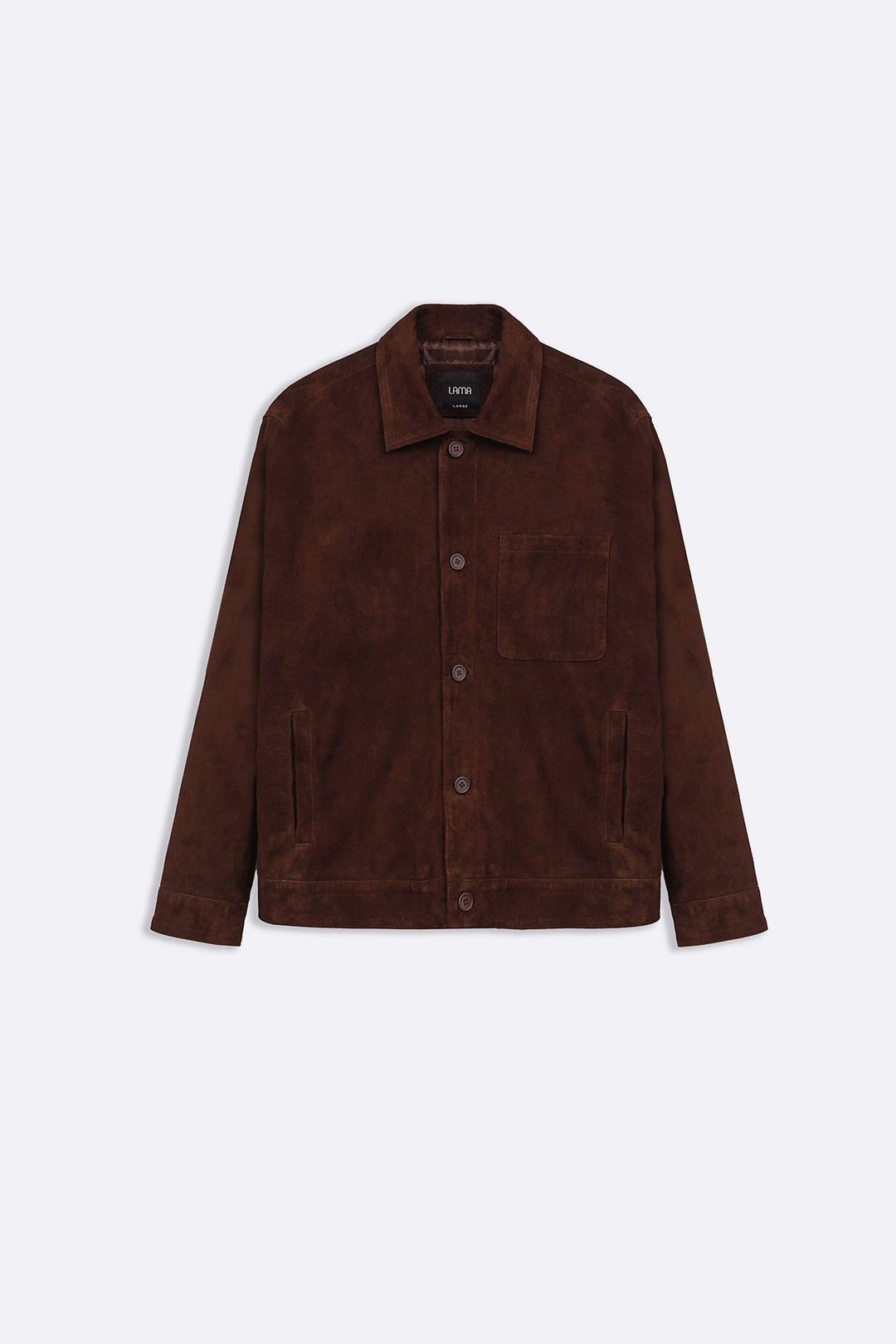 BROWN SUEDE BUTTON-UP JACKET