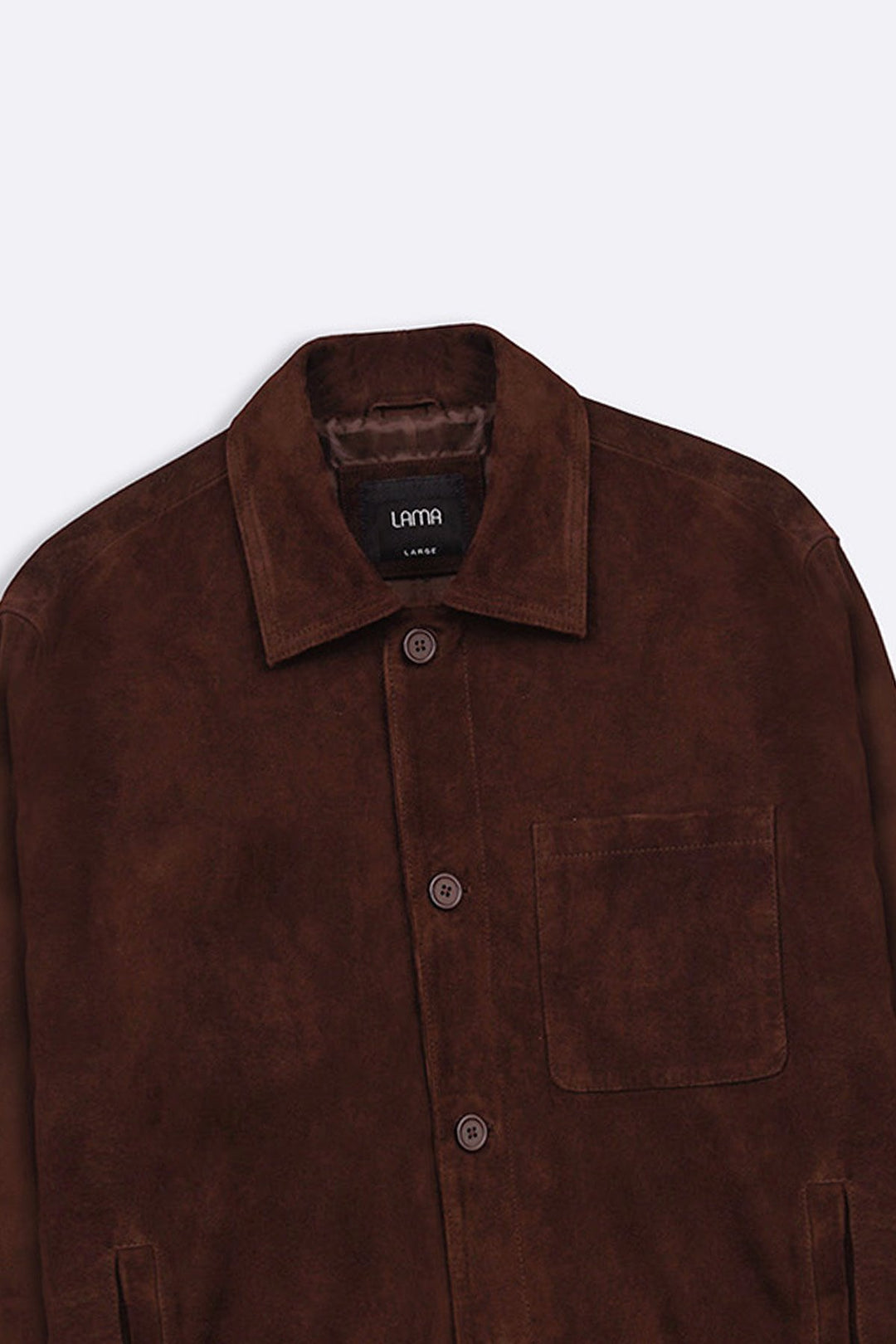 BROWN SUEDE BUTTON-UP JACKET