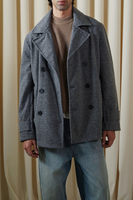 DARK GREY SAILOR PEACOAT