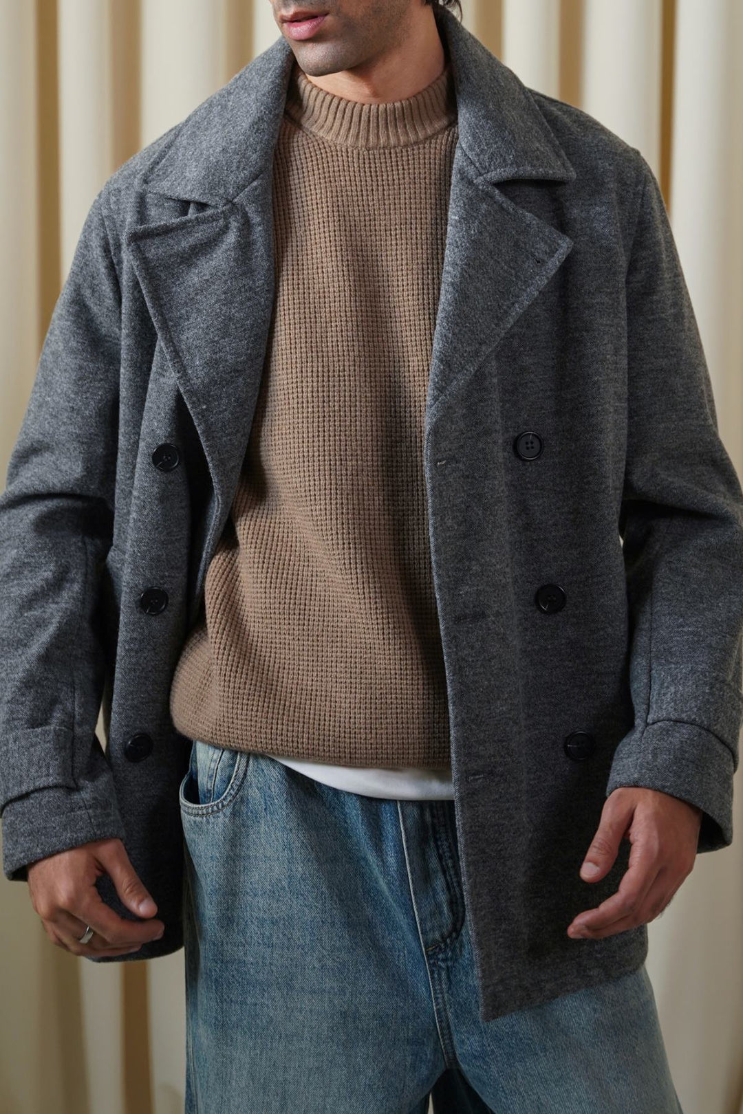 DARK GREY SAILOR PEACOAT