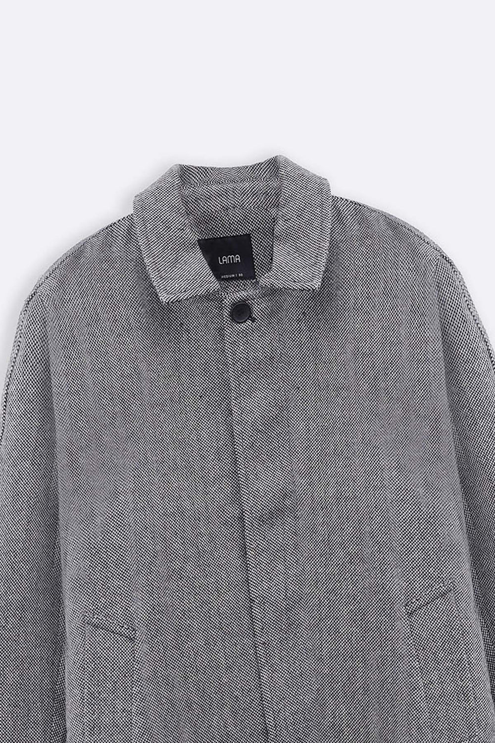 GREY WOOL-BLEND OVERCOAT