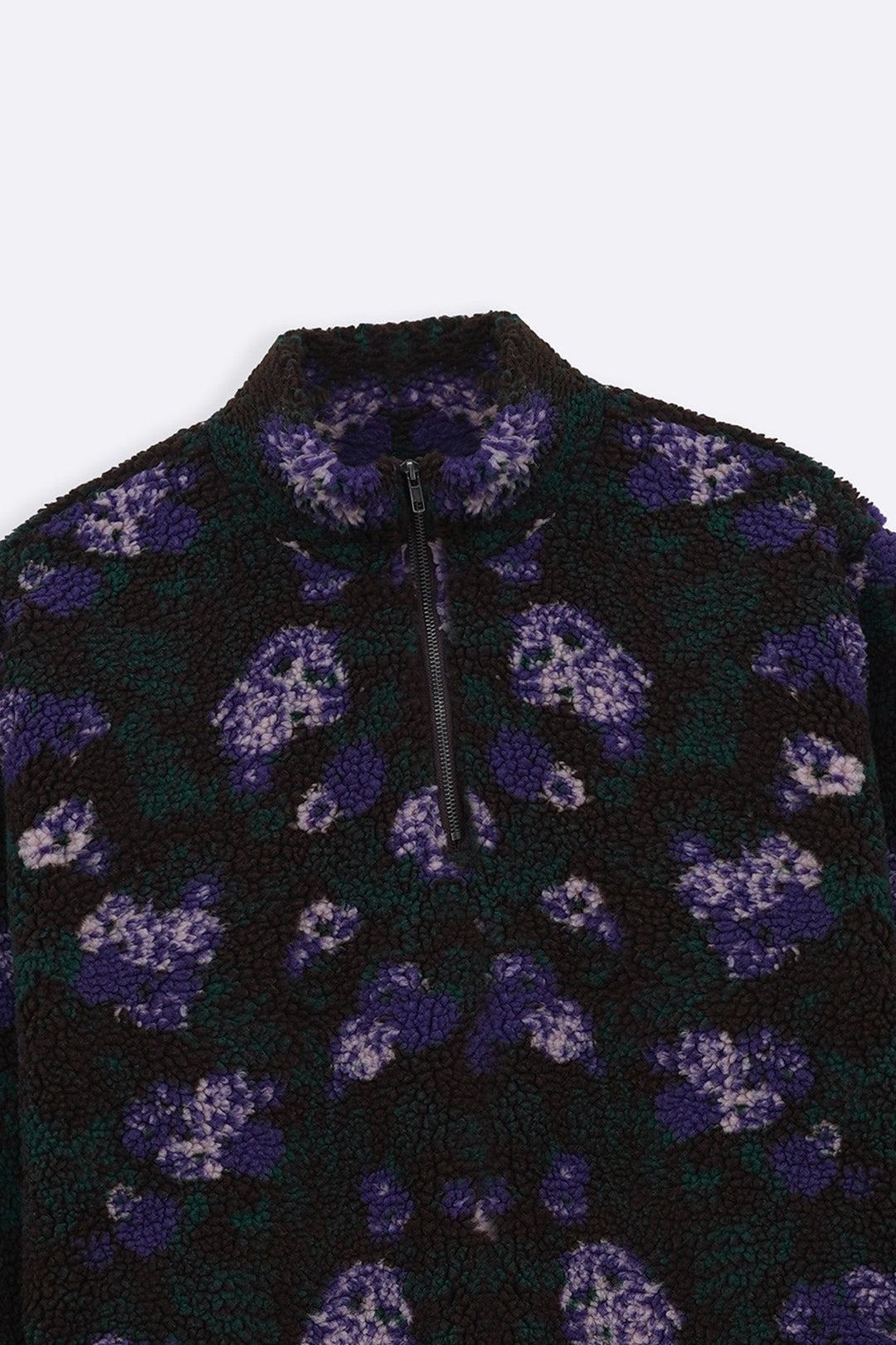 DARK BROWN BLOOM SHERPA PULLOVER