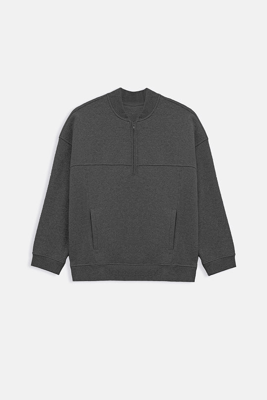 PANELLED QUARTER ZIP SWEATSHIRT