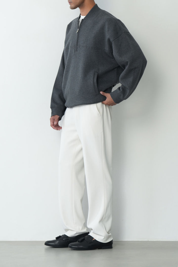 PANELLED QUARTER ZIP SWEATSHIRT