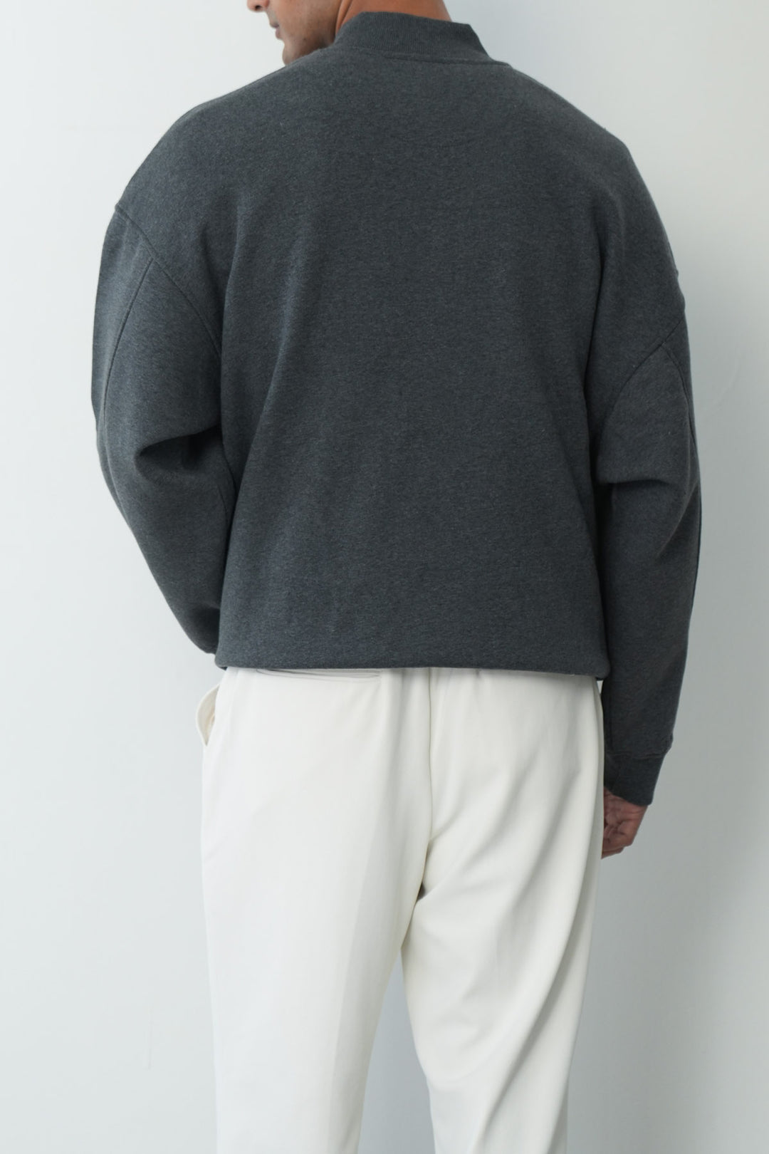 PANELLED QUARTER ZIP SWEATSHIRT