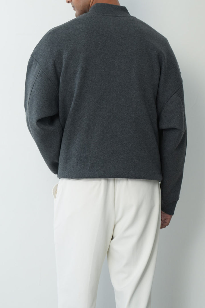 PANELLED QUARTER ZIP SWEATSHIRT