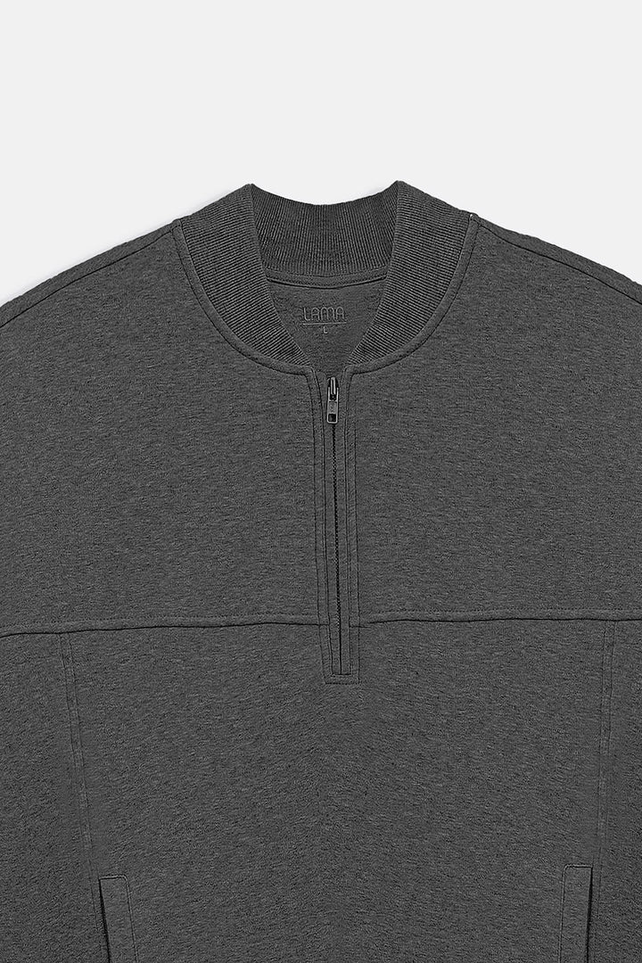 PANELLED QUARTER ZIP SWEATSHIRT
