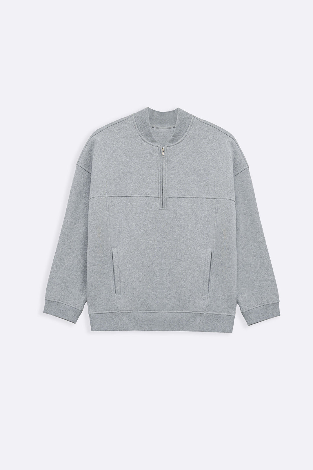 MELANGE GREY QUARTER ZIPPER
