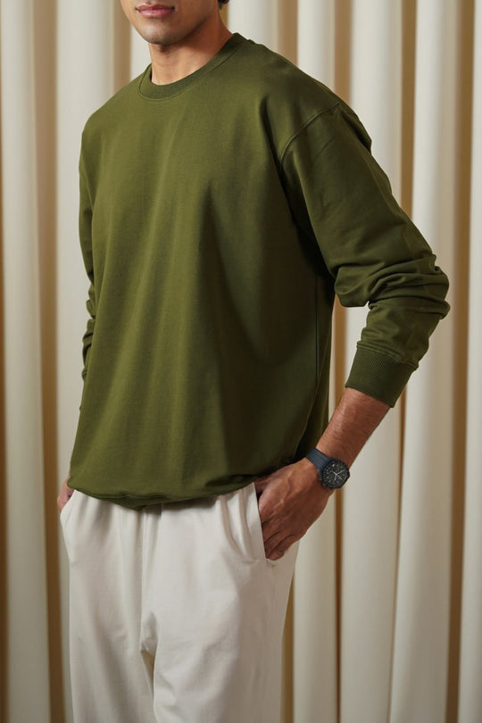 OLIVE CLASSIC SWEATSHIRT
