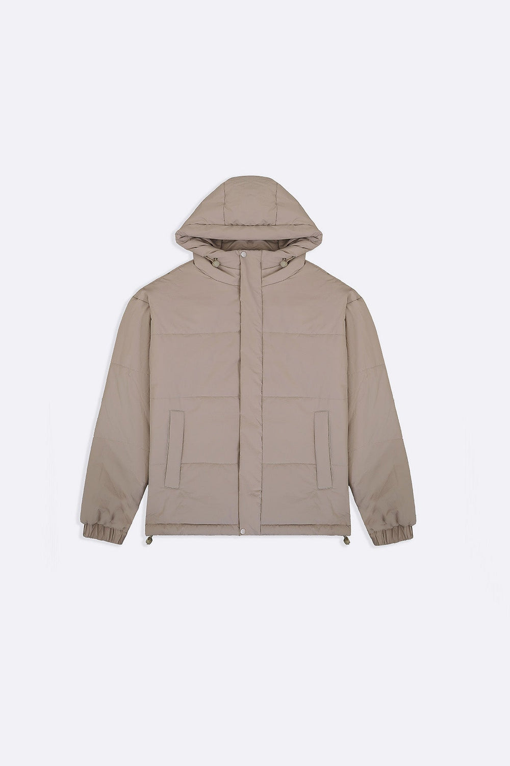 BEIGE HOODED PUFFER JACKET
