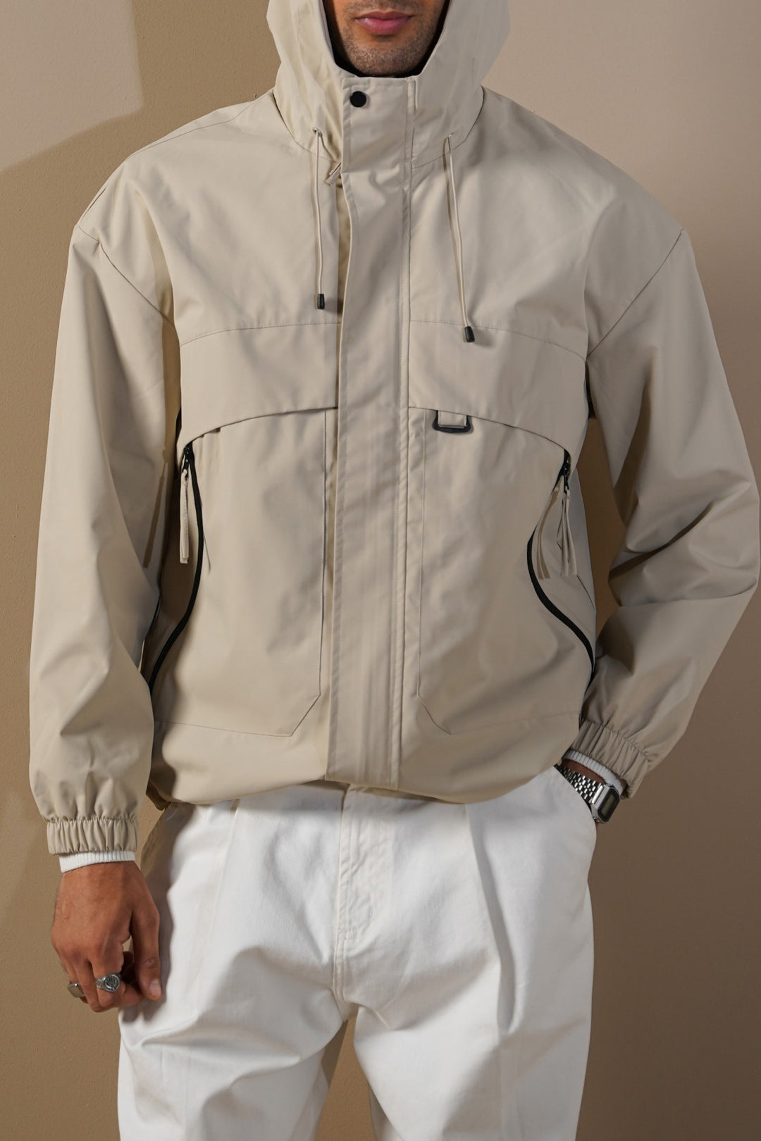 BEIGE UTILITY PARKA