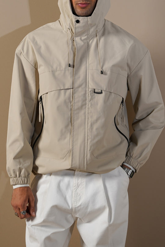 BEIGE UTILITY PARKA