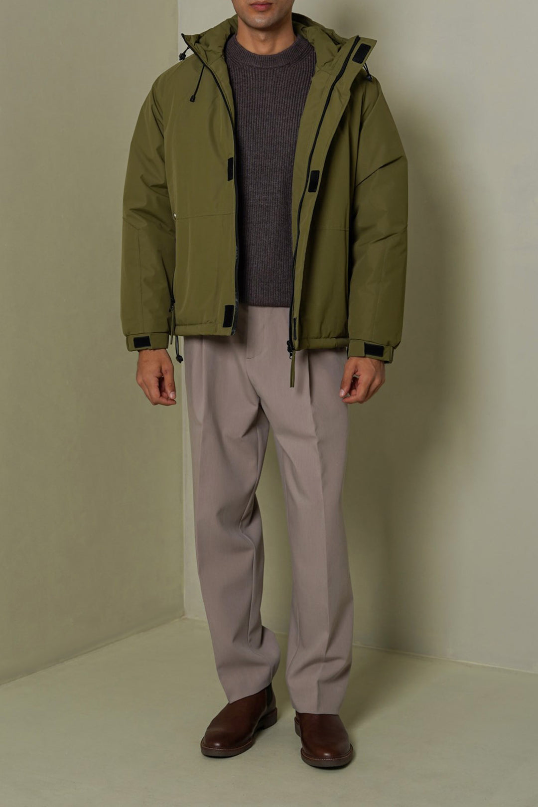 LIGHT OLIVE PADDED PARKA