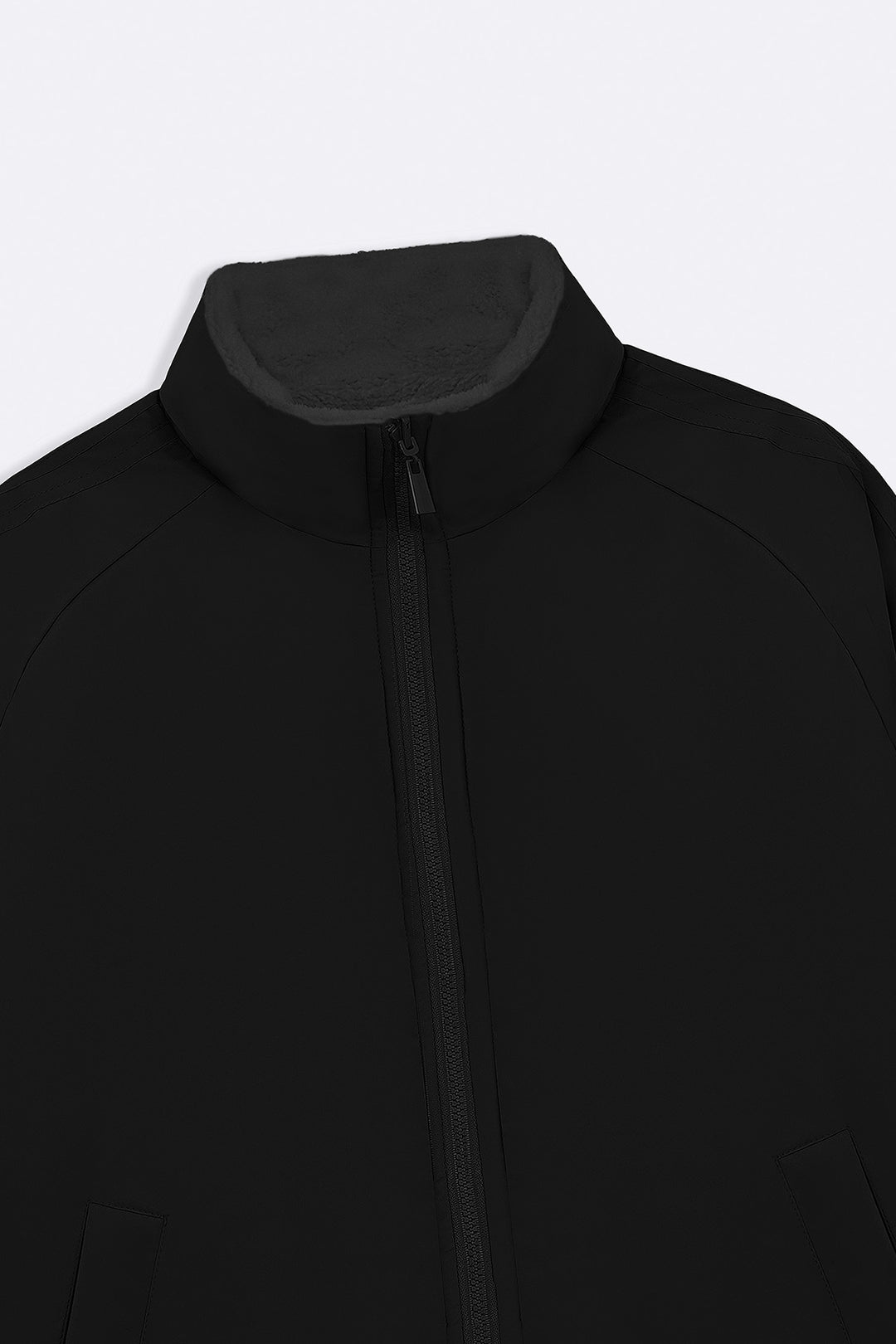 BLACK REVERSIBLE SHERPA PUFFER