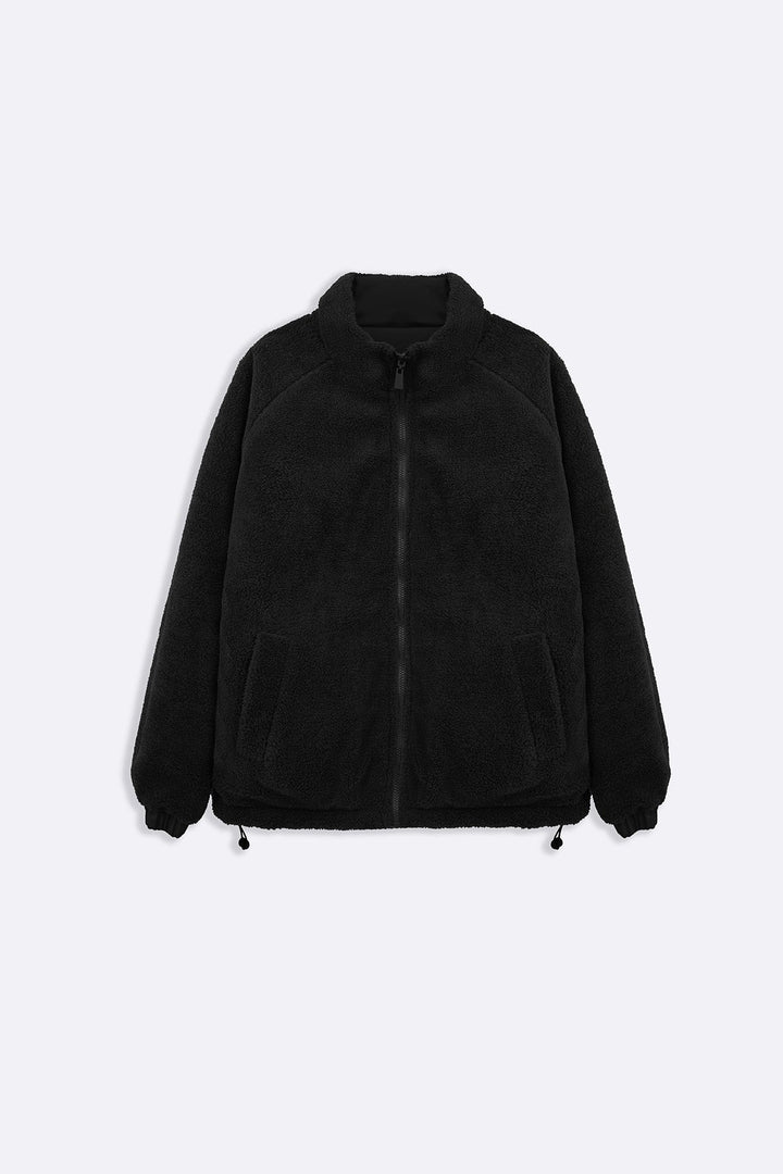 BLACK REVERSIBLE SHERPA PUFFER
