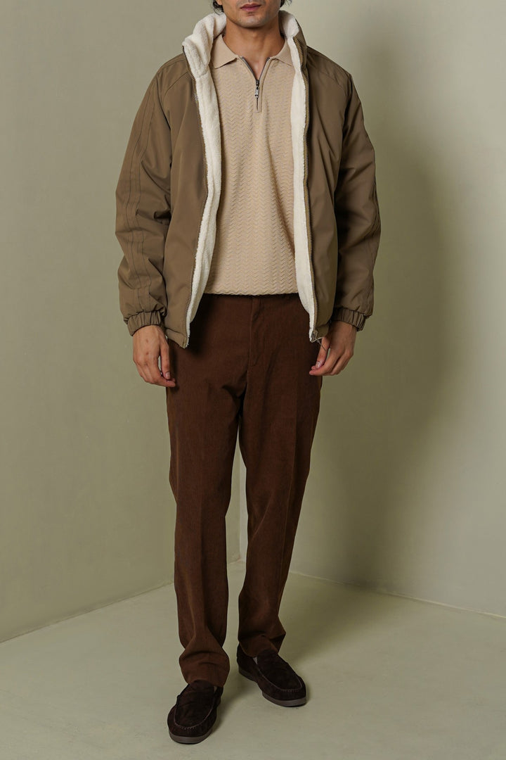 BROWN REVERSIBLE SHERPA PUFFER