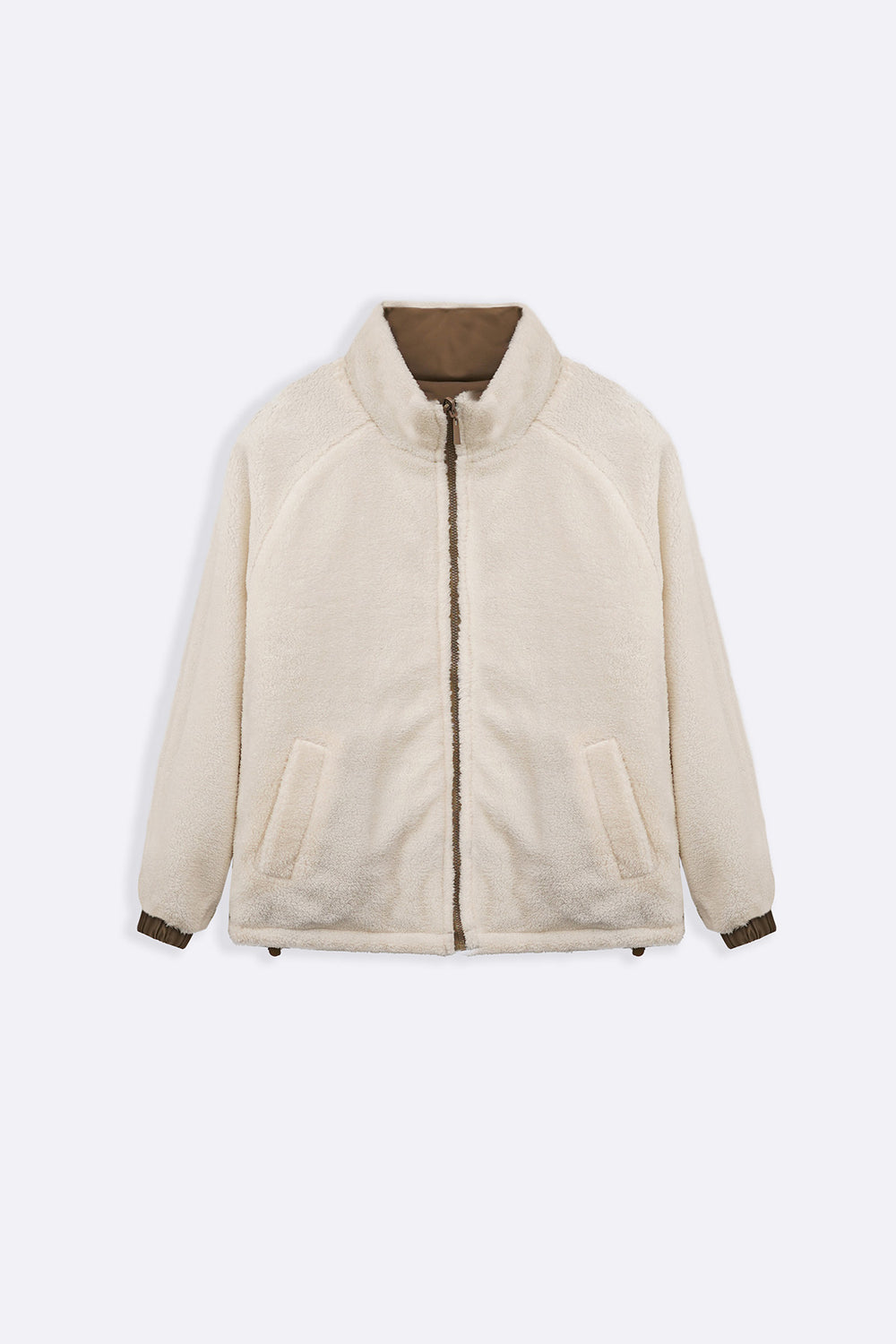 BROWN REVERSIBLE SHERPA PUFFER