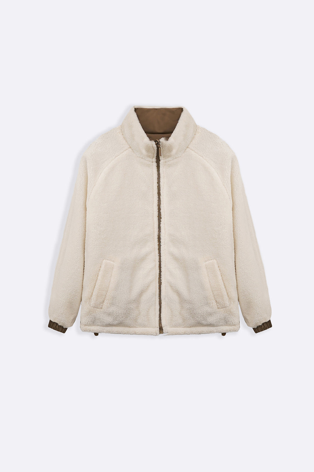 BROWN REVERSIBLE SHERPA PUFFER