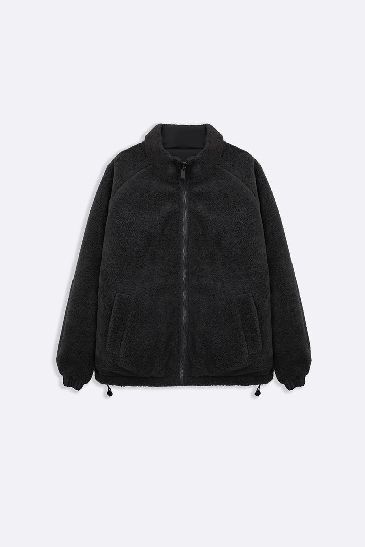 GREY REVERSIBLE SHERPA PUFFER