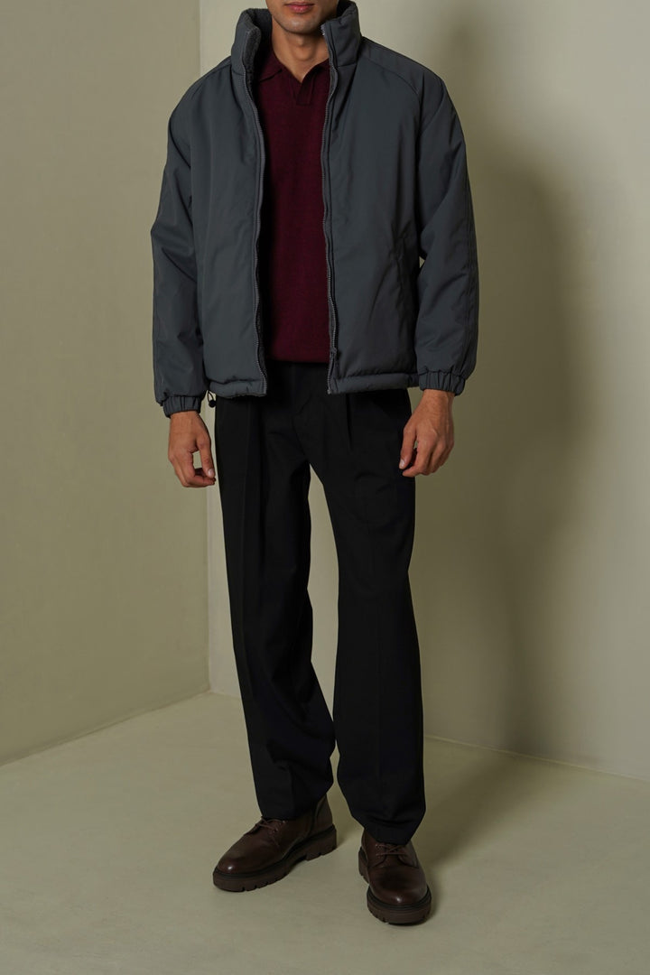 GREY REVERSIBLE SHERPA PUFFER