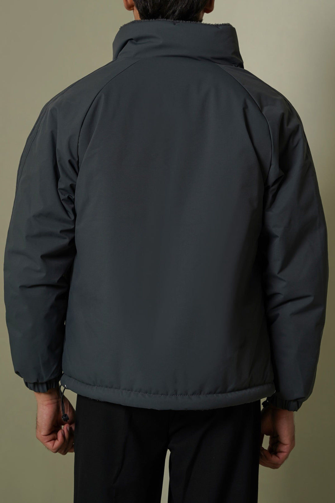 GREY REVERSIBLE SHERPA PUFFER