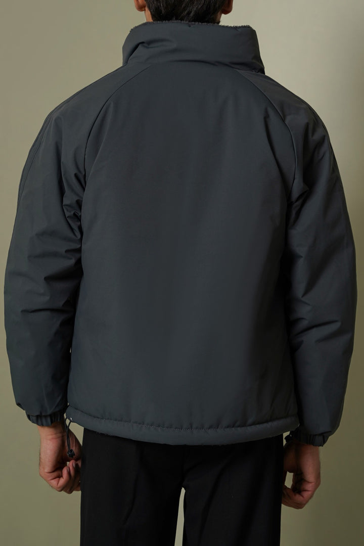 GREY REVERSIBLE SHERPA PUFFER
