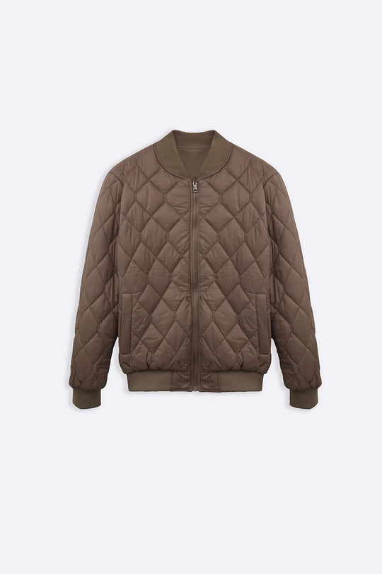 BEIGE REVERSIBLE BOMBER JACKET