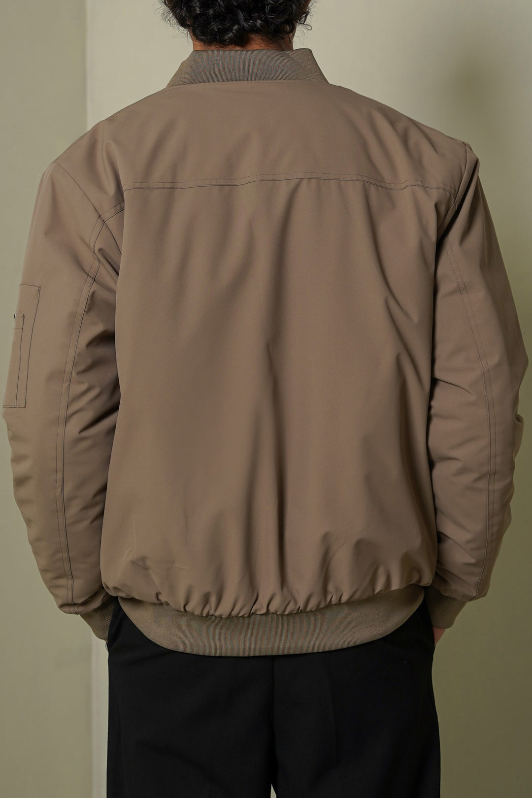 BEIGE REVERSIBLE BOMBER JACKET
