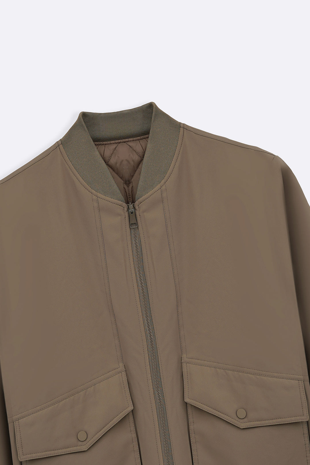 BEIGE REVERSIBLE BOMBER JACKET