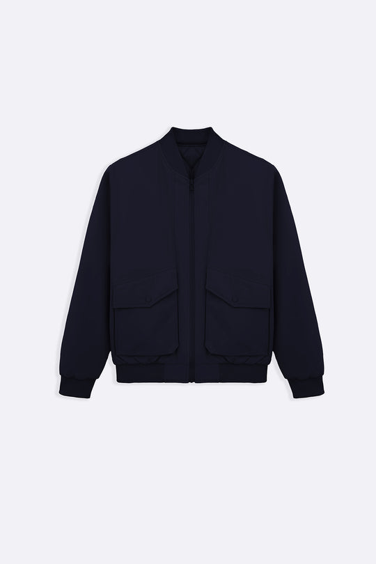 NAVY REVERSIBLE BOMBER JACKET