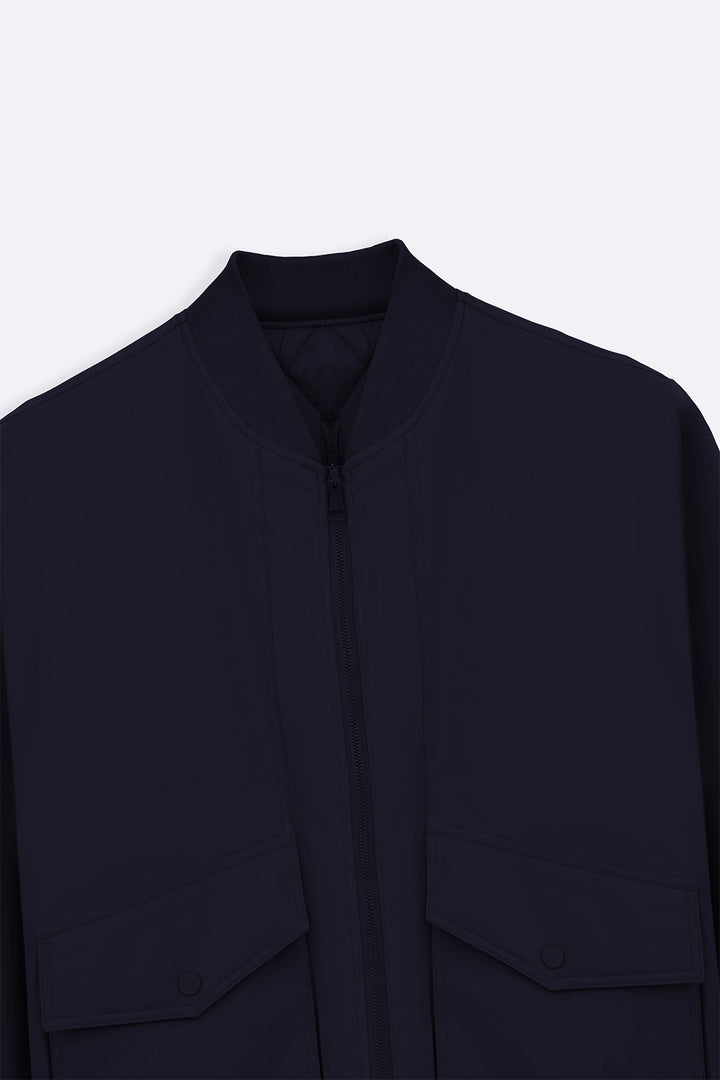 NAVY REVERSIBLE BOMBER JACKET