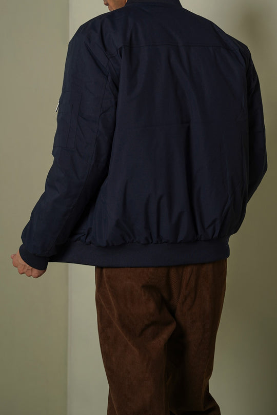 NAVY REVERSIBLE BOMBER JACKET