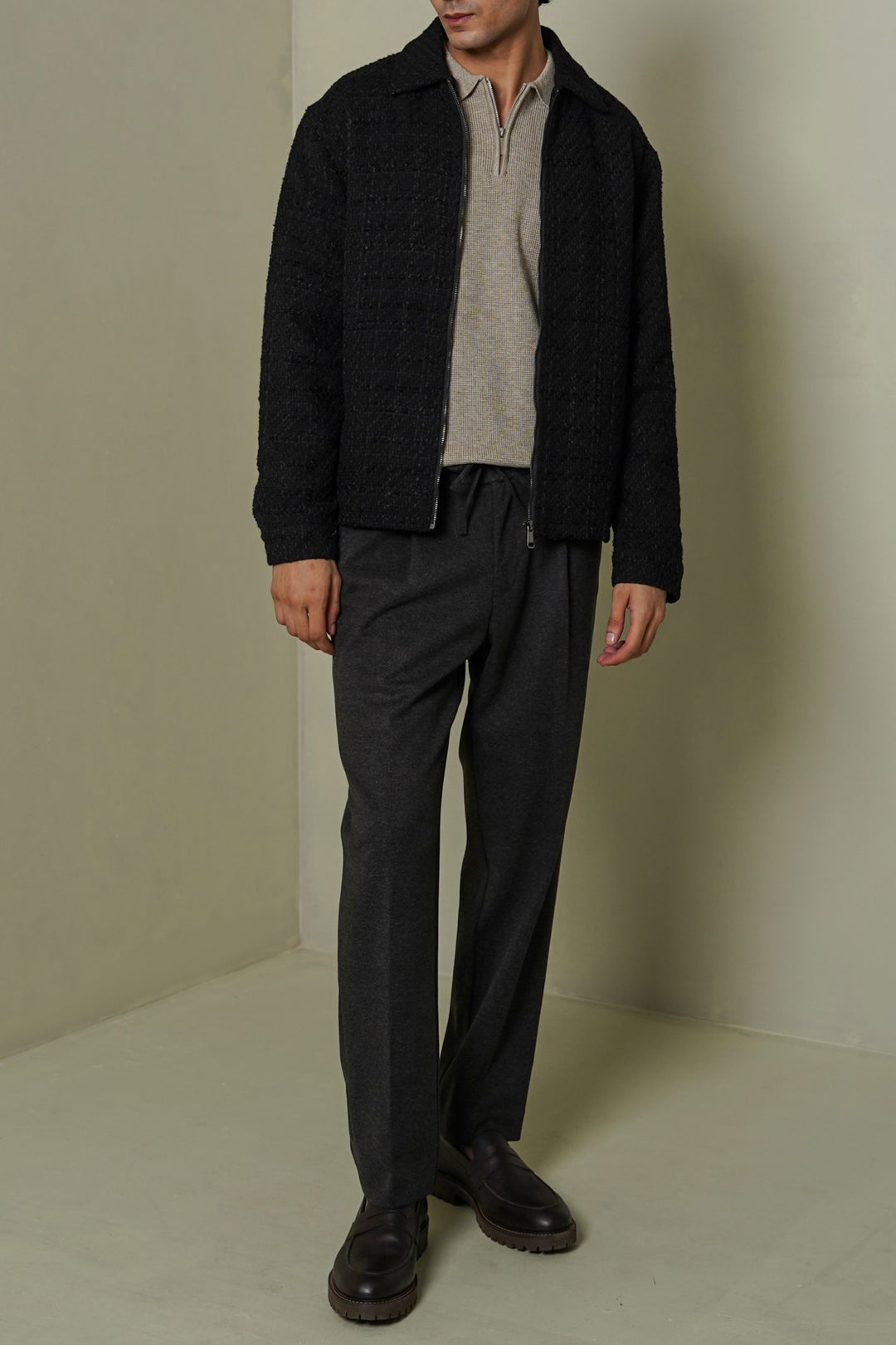 BLACK BOUCLE JACKET