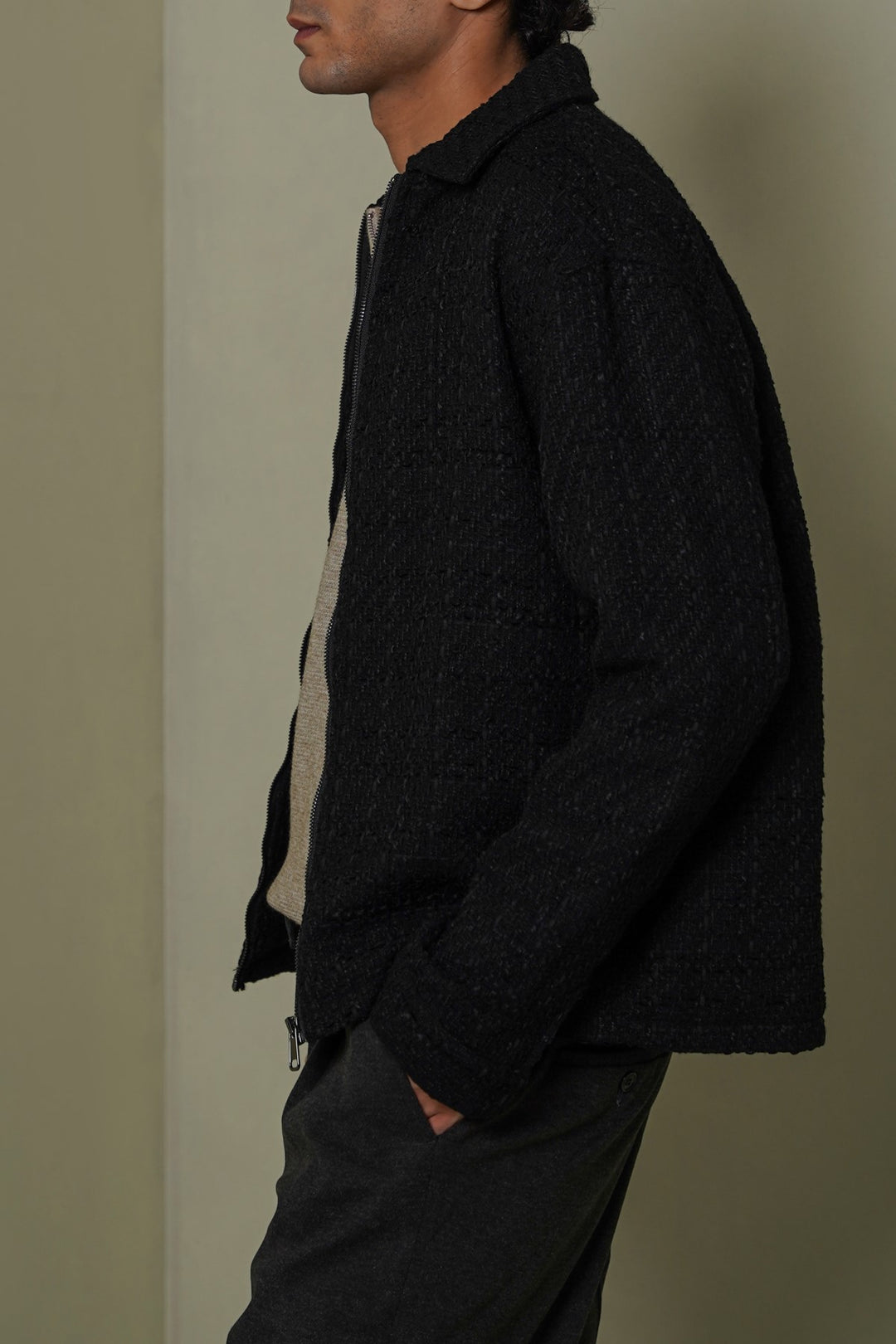 BLACK BOUCLE JACKET