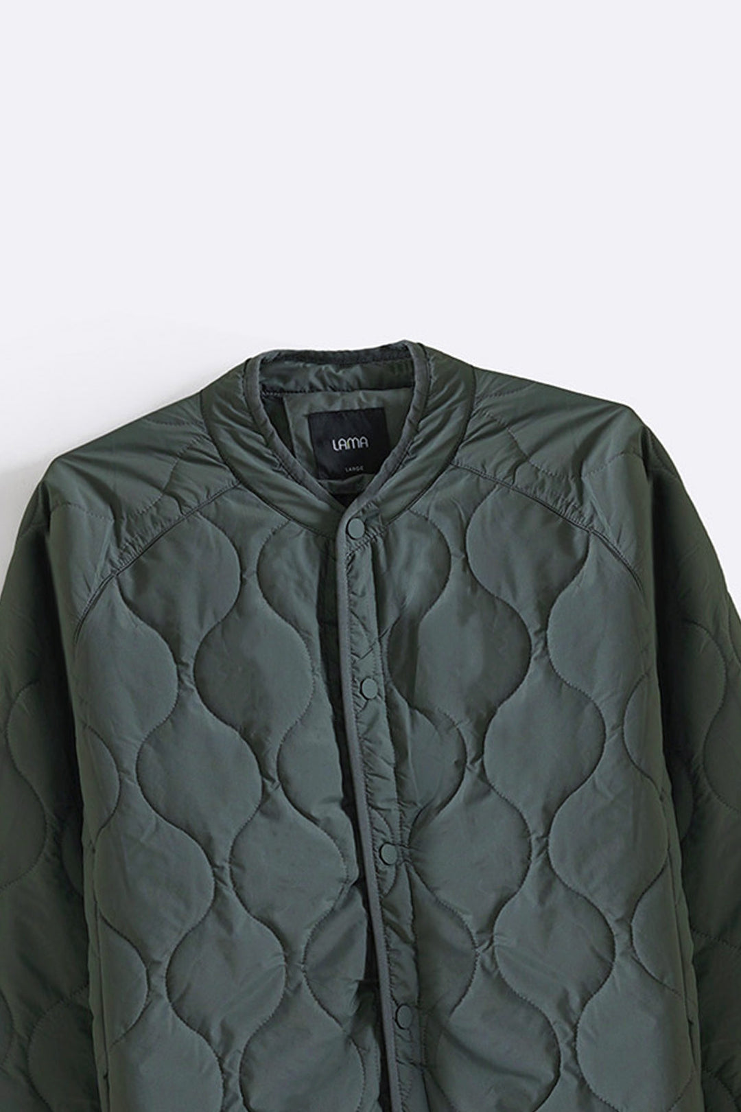 GREEN QUILTED MANDARIN JACKET