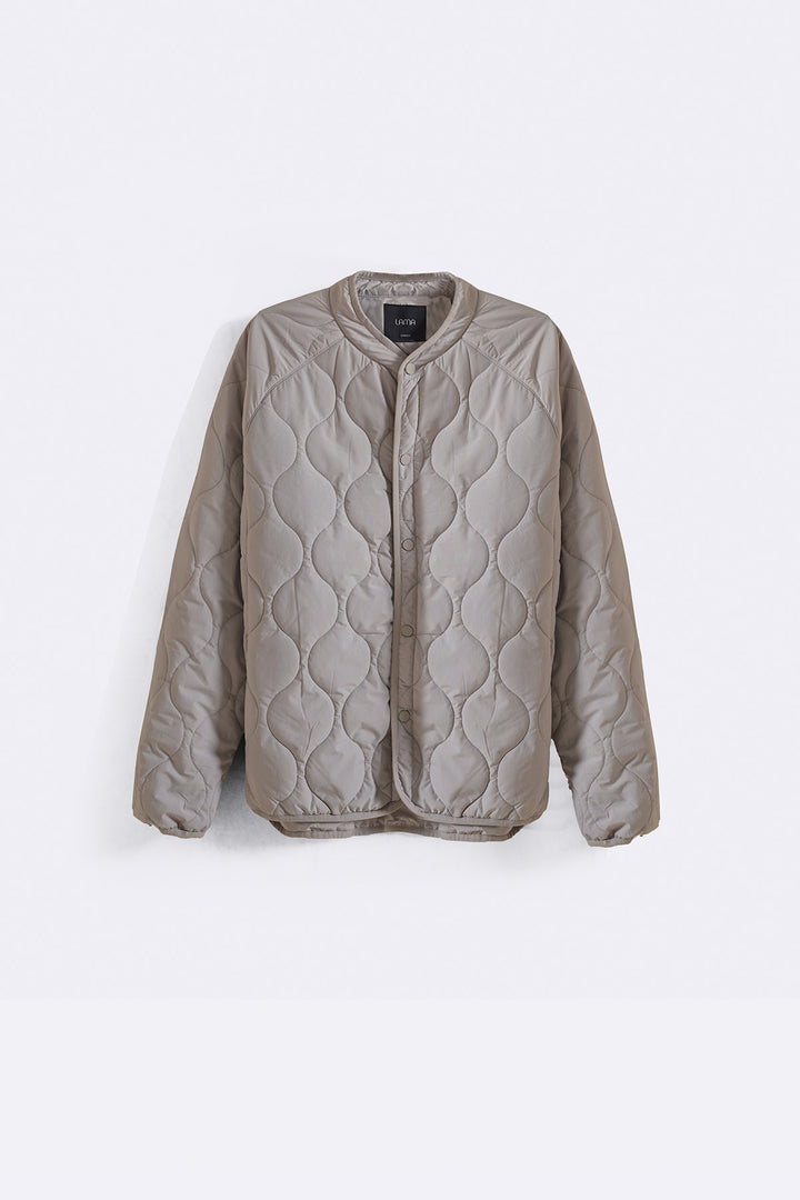 SAND QUILTED MANDARIN JACKET