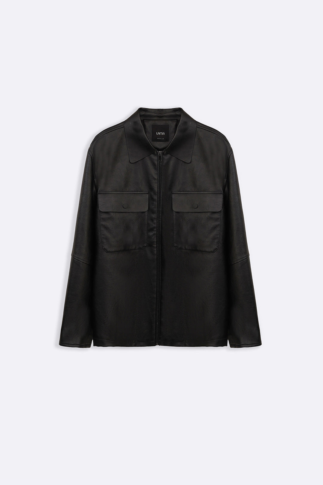 BLACK LEATHER EFFECT JACKET