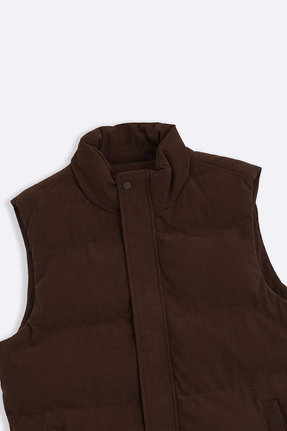 CHOCOLATE CORDUROY PUFFER GILET