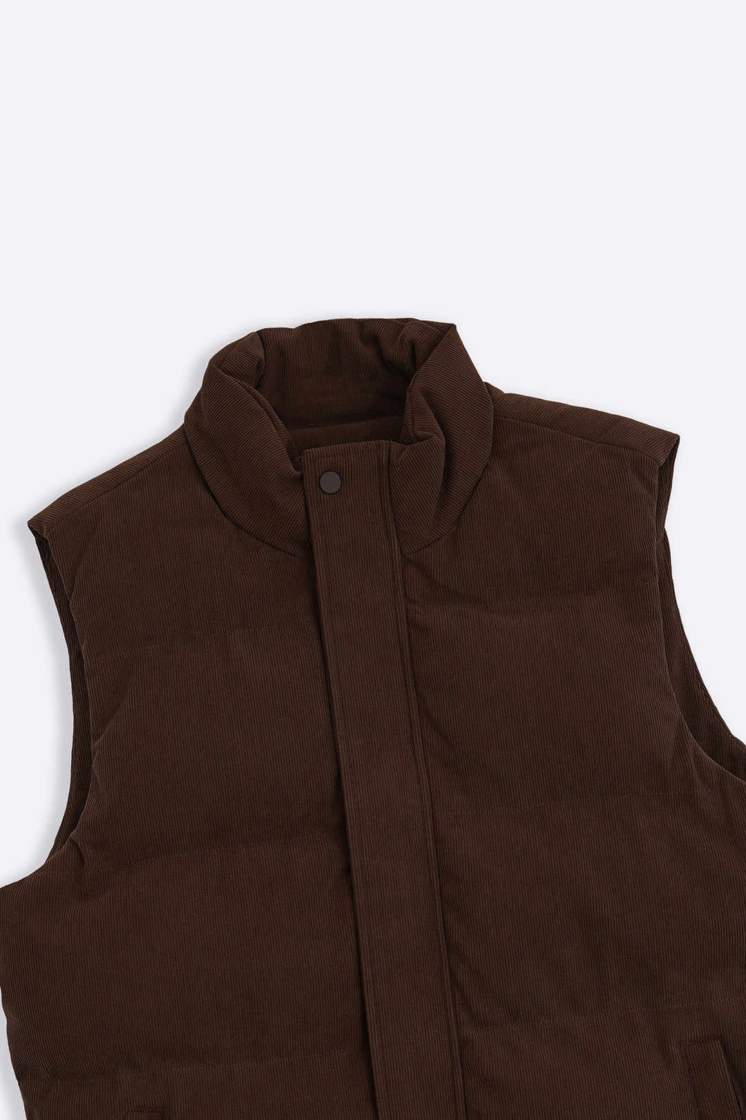 CHOCOLATE CORDUROY PUFFER GILET