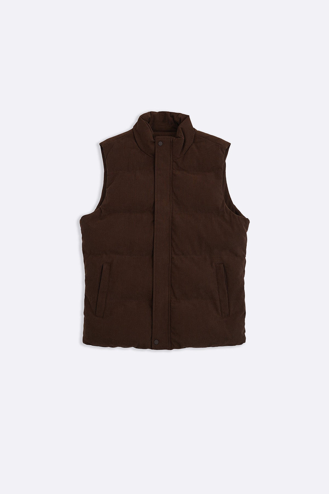 CHOCOLATE CORDUROY PUFFER GILET