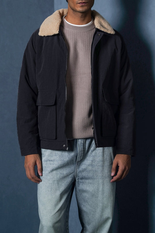 BLACK SPORT SHERPA JACKET