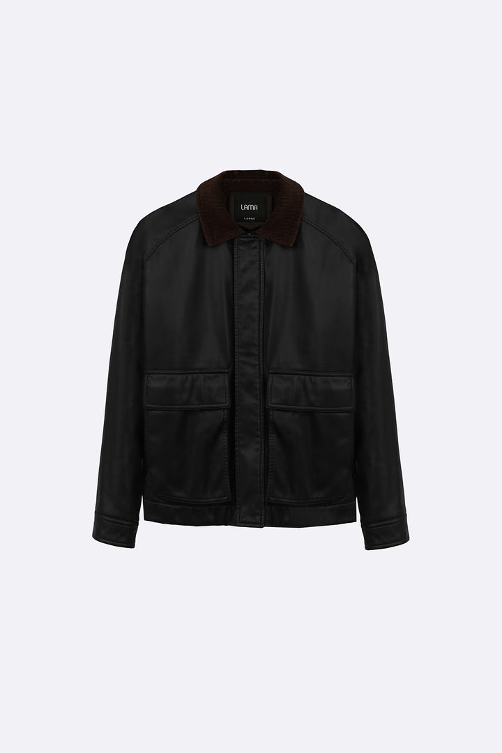 BLACK AVIATOR BLOUSON JACKET
