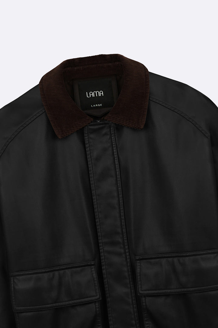 BLACK AVIATOR BLOUSON JACKET