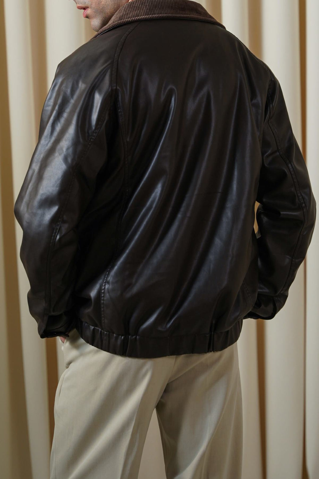DARK BROWN AVIATOR BLOUSON JACKET