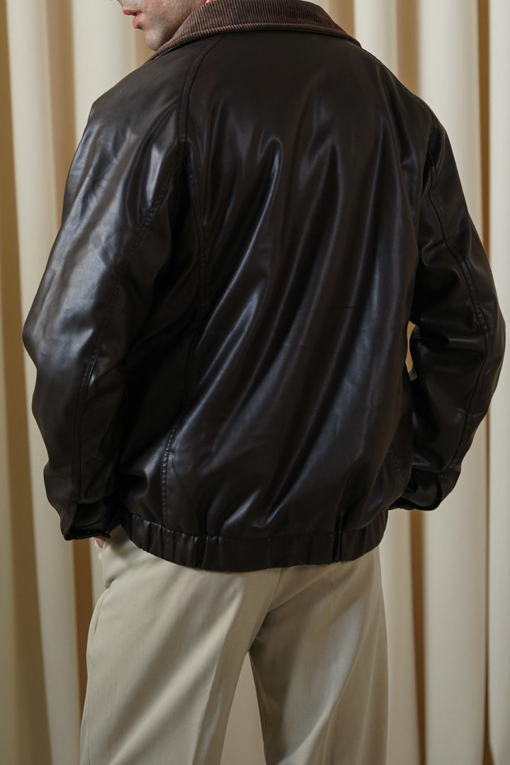 DARK BROWN AVIATOR BLOUSON JACKET