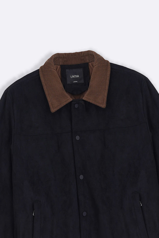 BLACK SUEDE SHACKET