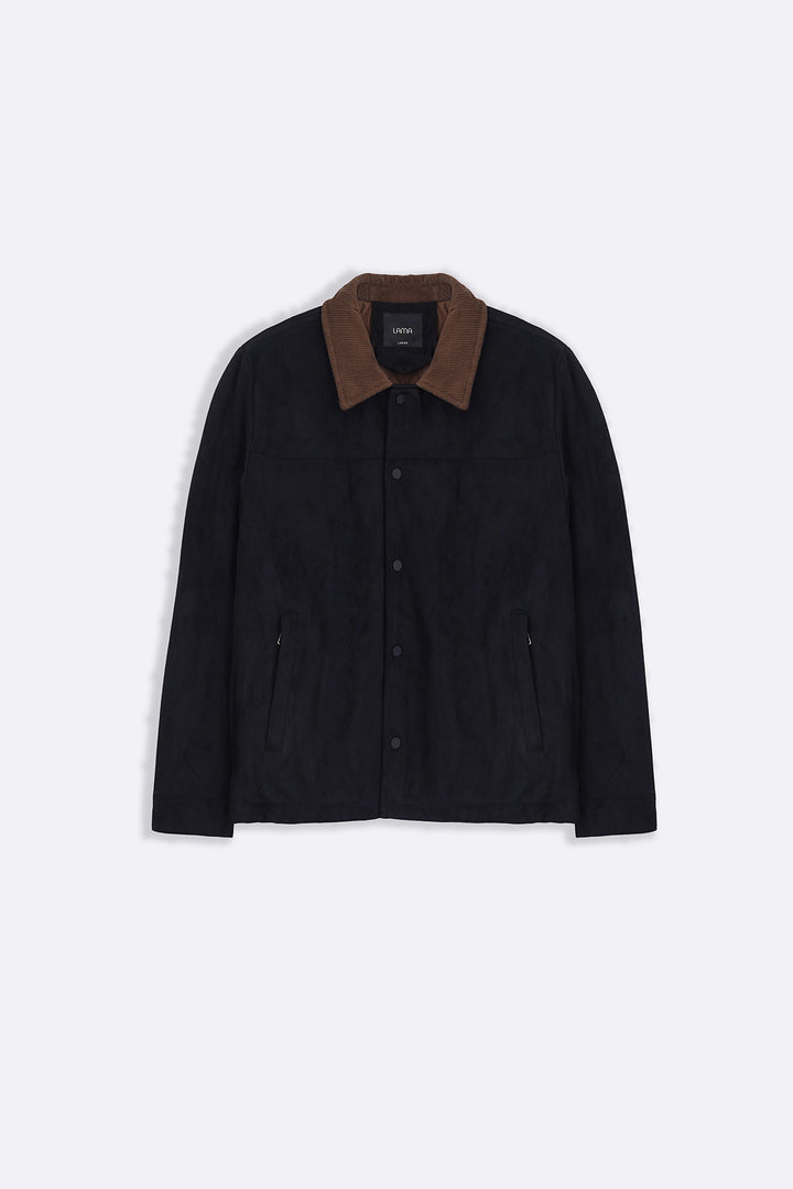 BLACK SUEDE SHACKET
