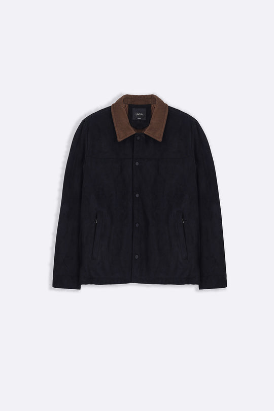 BLACK SUEDE SHACKET