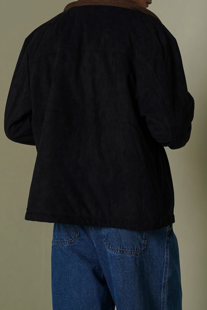 BLACK SUEDE SHACKET
