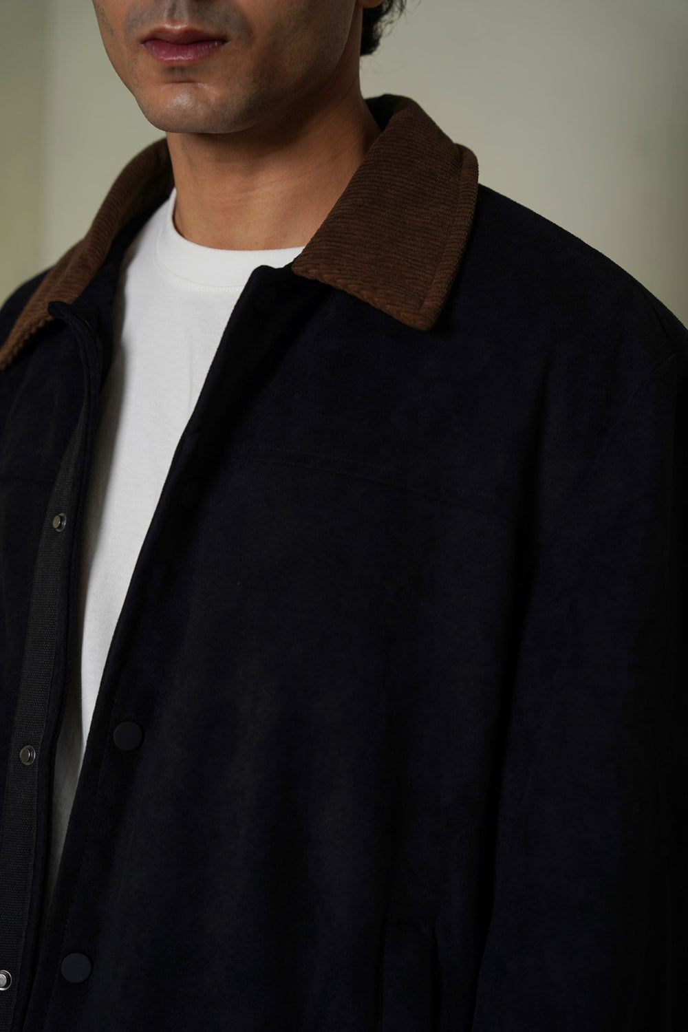 BLACK SUEDE SHACKET